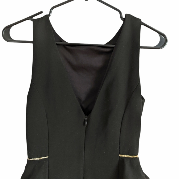 ZARA pencil peplum dress with gold chain detail size S Small - Picture 4 of 7